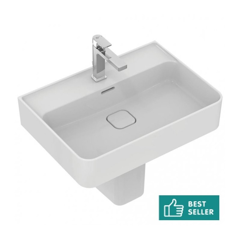 Νιπτήρας επίτοιχος 60x43x17 από πορσελάνη, χρώμα: Λευκό επιφάνεια: Γυαλιστερή