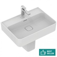 Νιπτήρας επίτοιχος 60x43x17 από πορσελάνη, χρώμα: Λευκό επιφάνεια: Γυαλιστερή