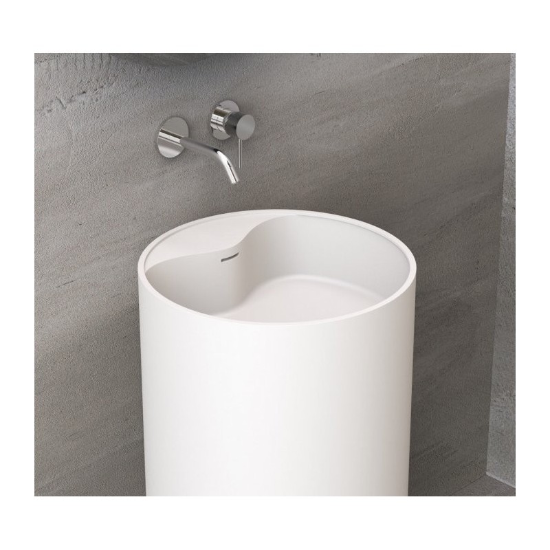 Νιπτήρας επιδαπέδιος 45x45x90 από solid surface, χρώμα: Λευκό επιφάνεια: Ματ