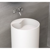 Νιπτήρας επιδαπέδιος 45x45x90 από solid surface, χρώμα: Λευκό επιφάνεια: Ματ