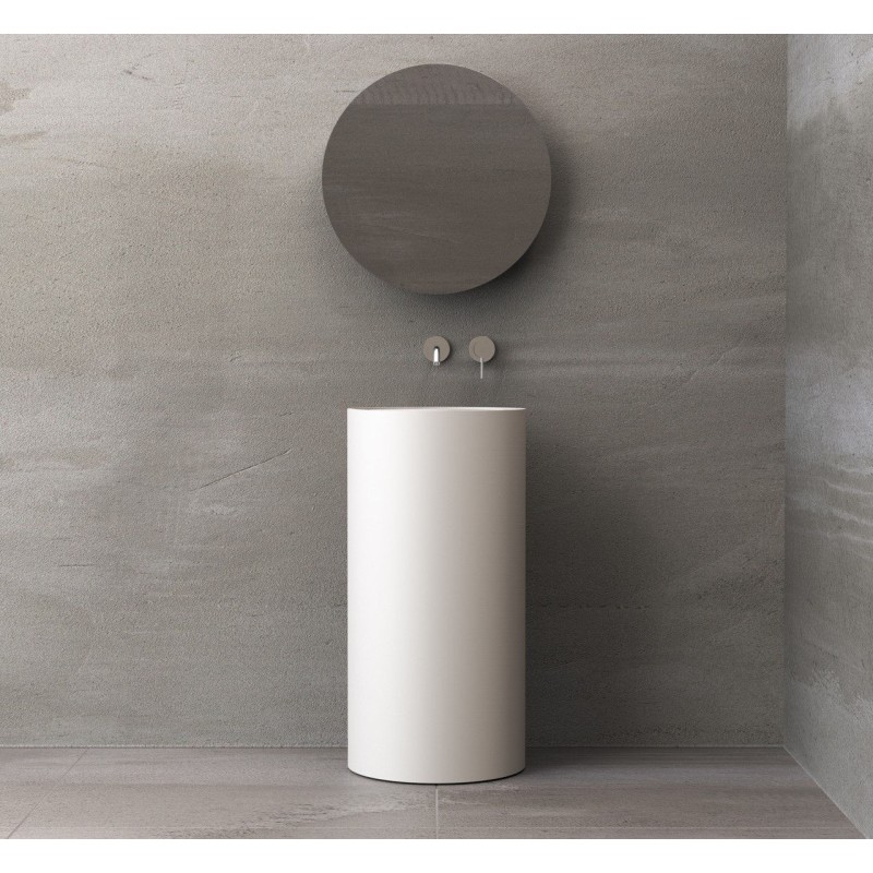 Νιπτήρας επιδαπέδιος 45x45x90 από solid surface, χρώμα: Λευκό επιφάνεια: Ματ