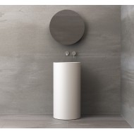 Νιπτήρας επιδαπέδιος 45x45x90 από solid surface, χρώμα: Λευκό επιφάνεια: Ματ